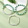 3Pcs Handmade Polymer Clay & Acrylic Beaded Stretch Bracelets for Women BJEW-JB12729-1