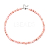Dyed Natural Freshwater Shell Nuggets Beaded Necklaces NJEW-JN05488-04-4