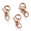 Ion Plating(IP) 304 Stainless Steel Lobster Claw Clasps STAS-G240-01C-RG-1