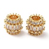 Brass Micro Pave Cubic Zirconia European Beads KK-P239-23G-1