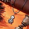 MIYUKI Delica Beads Beaded Halloween Skull Pendant Waxed Cotton Cord Necklaces for Women NJEW-MZ00111-1