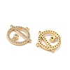 Brass Micro Pave Clear Cubic Zirconia Charms KK-B160-02G-2