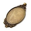 Vintage Tibetan Style Alloy Carved Rose Big Pendant Cabochon Settings X-TIBEP-M018-99AB-NF-3