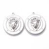 Brass Micro Pave Clear Cubic Zirconia Pendants KK-N232-159-NF-1
