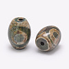 Tibetan Style 3-Eye dZi Beads X-TDZI-G009-B42-2