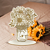 Wood Flower Bouquet Greeting Card AJEW-WH0441-002-4