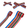 2Rolls 2 Styles Stripe Pattern Printed Polyester Grosgrain Ribbon OCOR-TA0001-37E-2