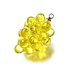 Grape Brass Acrylic Pendants OACR-R006-05G-09-2