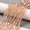 Transparent Electroplate Glass Beads Strands EGLA-A039-T4mm-B15-2