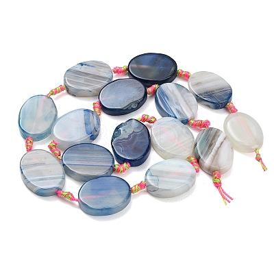 Natural Banded Agate Beads Strands G-A321-E03-01A-1