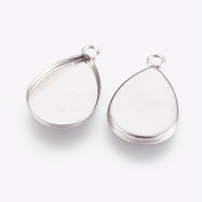 Tarnish Resistant 304 Stainless Steel Pendant Cabochon Settings STAS-F167-23P-1