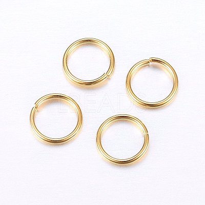 304 Stainless Steel Open Jump Rings STAS-O098-01G-08-1