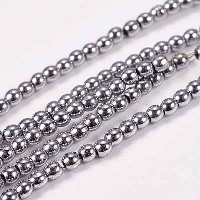 Electroplate Non-Magnetic Synthetic Hematite Beads Strands X-G-J169A-2mm-02-1