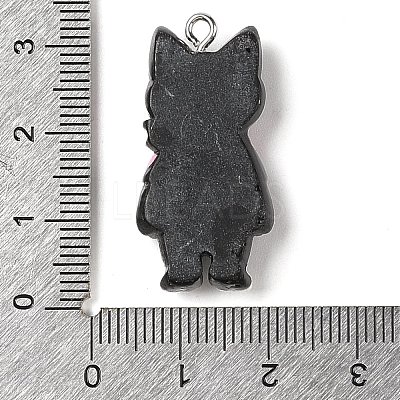 Opaque Resin Cat Pendants RESI-S399-07C-1