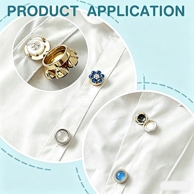 Flat Round Brass Button Covers Settings KK-WH0079-193A-B-1