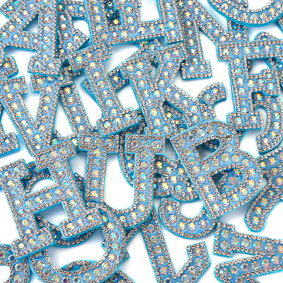 Alphabet Resin Rhinestone Patches DIY-TAC0005-45F-1