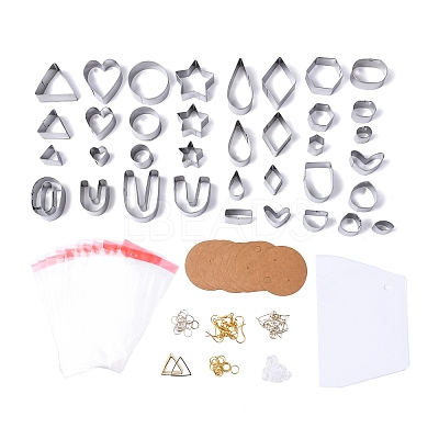 DIY Star/Rhombus/Hexagon Shape Dangle Earring Kits PW-WG12421-02-1