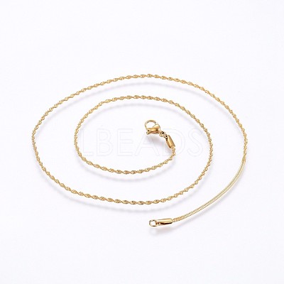 304 Stainless Steel Singapore Chain Necklaces NJEW-O102-32G-1