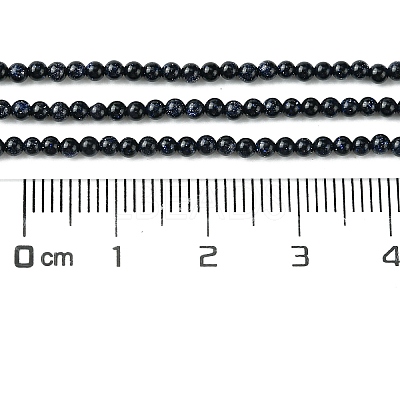 Synthetic Blue Goldstone Beads Strands G-N0200-01D-2mm-1