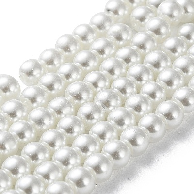 Baking Paint Pearlized Glass Pearl Round Bead Strands X-HY-Q003-6mm-01-1