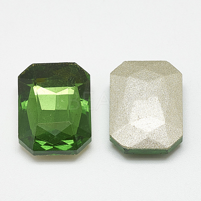 Pointed Back Glass Rhinestone Cabochons RGLA-T079-10x14mm-20-1