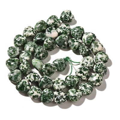 Natural Green Spot Jasper Beads Strands X-G-R190-10mm-68-1