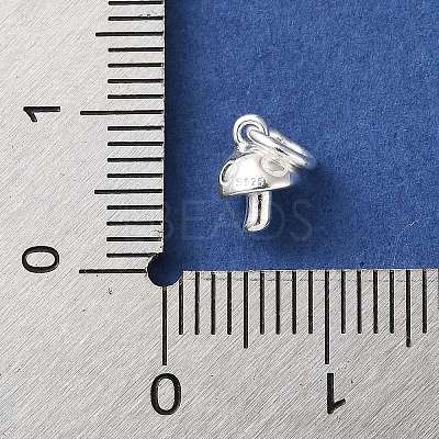 925 Sterling Silver Mushroom Charms with Jump Rings STER-H118-08S-1
