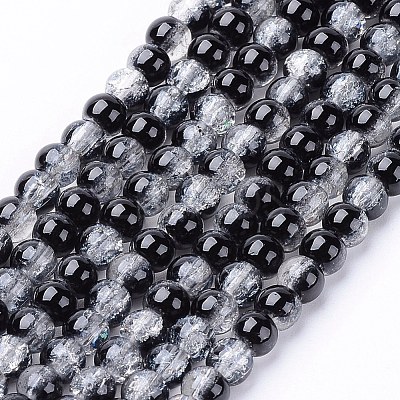 Spray Painted Crackle Glass Beads Strands CCG-Q002-4mm-11-1