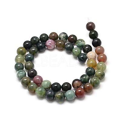 Natural Indian Agate Bead Strands G-P075-40-10mm-1