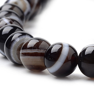 Natural Striped Agate/Banded Agate Beads Strands G-S259-04A-12mm-1