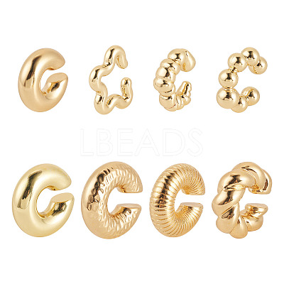 2 Sets 2 Style Adjustable CCB Plastic Cuff Earrings EJEW-TA0001-54-1