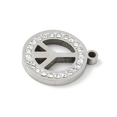 304 Stainless Steel Rhinestone Pendants STAS-Q354-04P-1