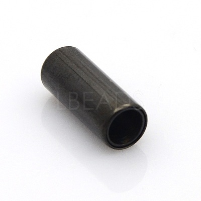 304 Stainless Steel Smooth Surface Magnetic Clasps with Glue-in Ends Fit 5mm Cords STAS-O042-B-15-1