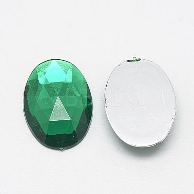Acrylic Rhinestone Flat Back Cabochons GACR-Q011-10x14-12-1