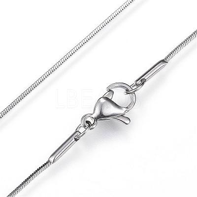 Non-Tarnish 304 Stainless Steel Snake Chain Necklaces NJEW-D285-36P-1