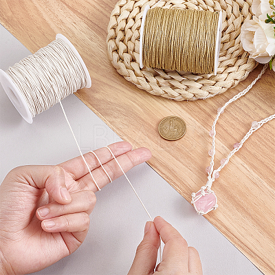 2 Rolls 2 Colors Waxed Cotton Cords YC-PH0001-52E-1