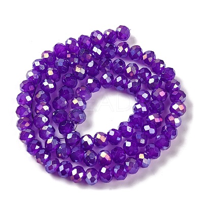 Baking Electroplate Glass Beads Strands X-DGLA-A039-J8mm-B05-1