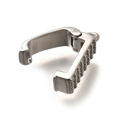 Brass Micro Pave Clear Cubic Zirconia Snap Clasps KK-U055-16P-1