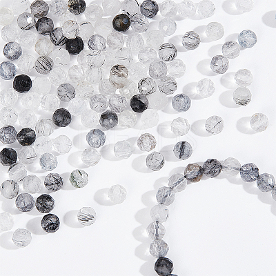 2 Strands Natural Rutilated Quartz Beads Strands G-NB0005-06-1