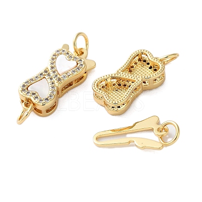 Brass Micro Pave Cubic Zirconia Box Clasps KK-U070-06G-1