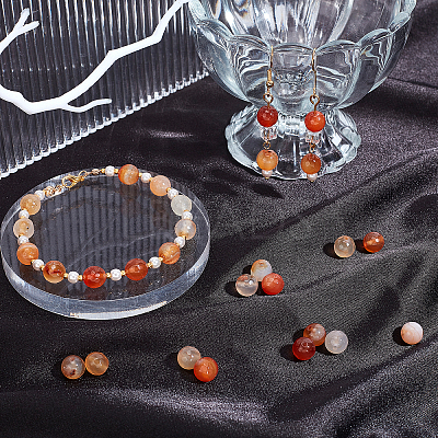 Dyed Natural Agate Faceted Round Beads Strands G-AR0003-21-1
