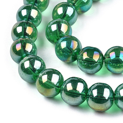Electroplate Transparent Glass Beads Strands GLAA-T032-T8mm-AB21-1
