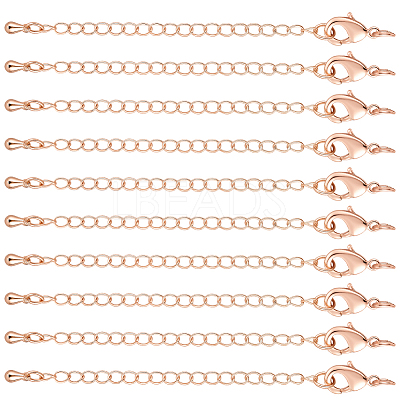 20Pcs Long-Lasting Plated Brass Chain Extender KK-BBC0023-26RG-1