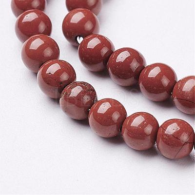 Natural Red Jasper Round Beads Strands GSR4mmC011-1