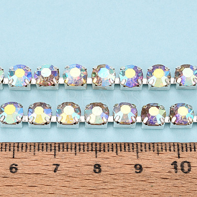 Brass Rhinestone Strass Chains CHC-T001-SS28-02S-1