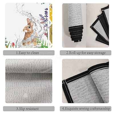 Rectangle with Animal Pattern Cotton Linen Cloth Table Mat AJEW-WH0196-006-1