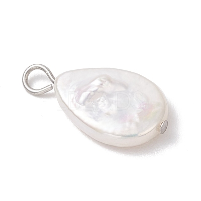 Natural Keshi Pearl Pendants PALLOY-JF04242-03-1
