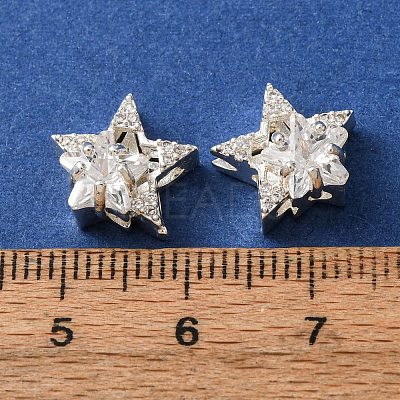 Brass Micro Pave Clear Cubic Zirconia Beads CU-CBAEC99-30S-1