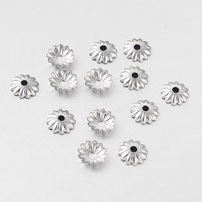 Tarnish Resistant Multi-Petal 316 Surgical Stainless Steel Flower Bead Caps X-STAS-M257-05-1