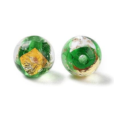 Handmade Gold & Silver Foil Lampwork Beads GLAA-G107-07A-03-1
